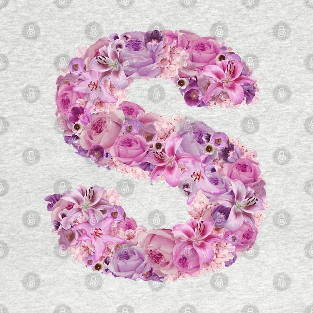 Pink Floral Letter S by HayleyLaurenDesign